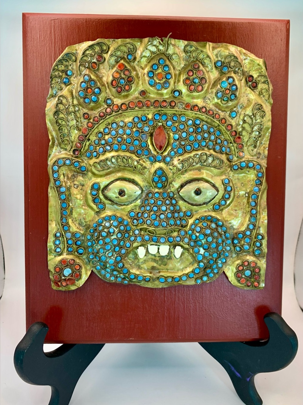 Mahakala Decorative Mask from Tibet/Nepal - Vintage - Framed - Handcrafted